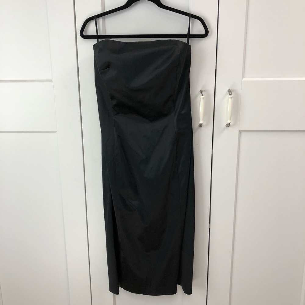Isaac Mizrahi black strapless dress